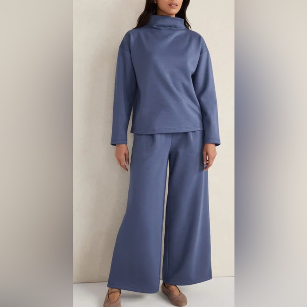 Talbots Haven Well Within Blue Wide-Leg Pants Set